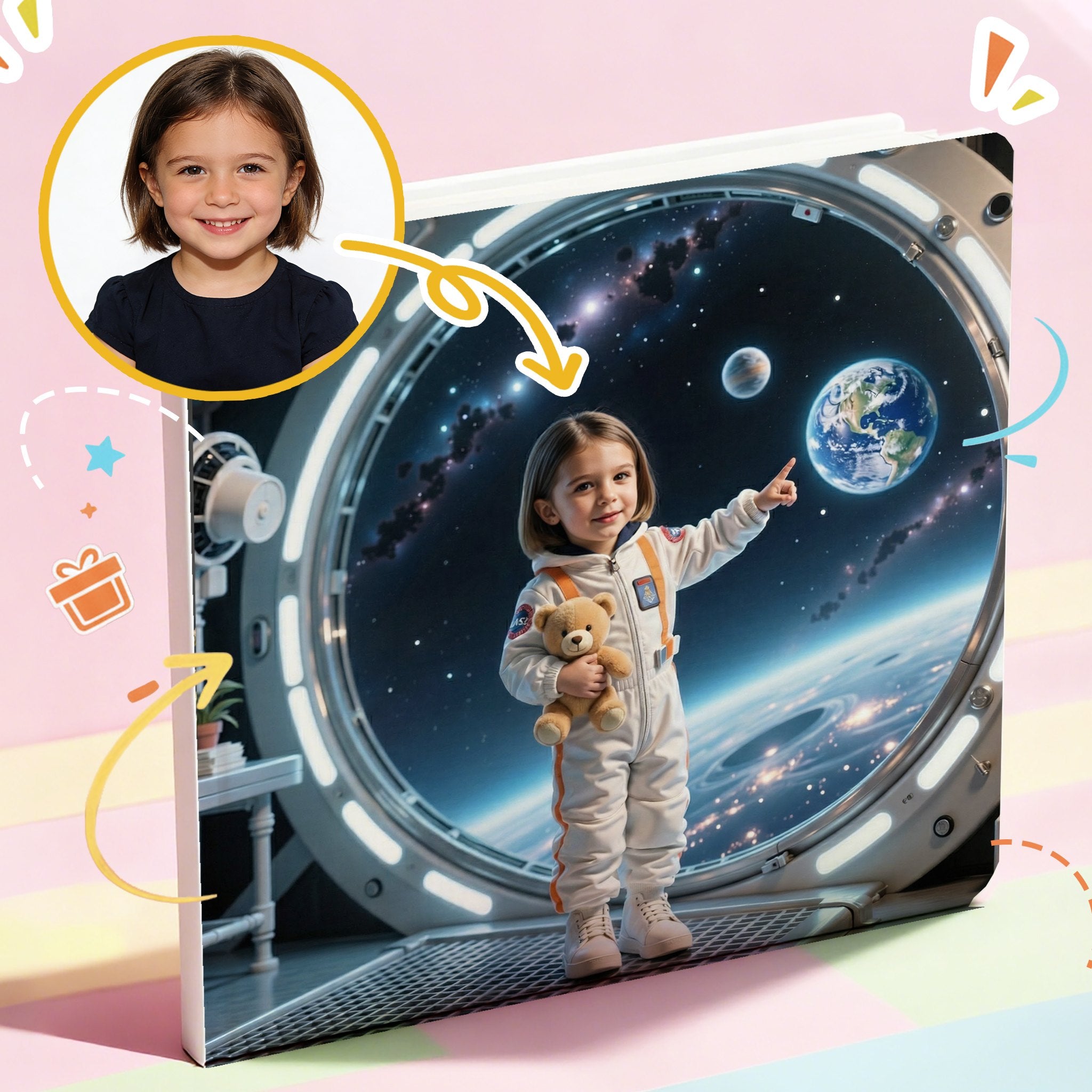 Portratale_Personalized storybook sample pages themed in Solar_System
