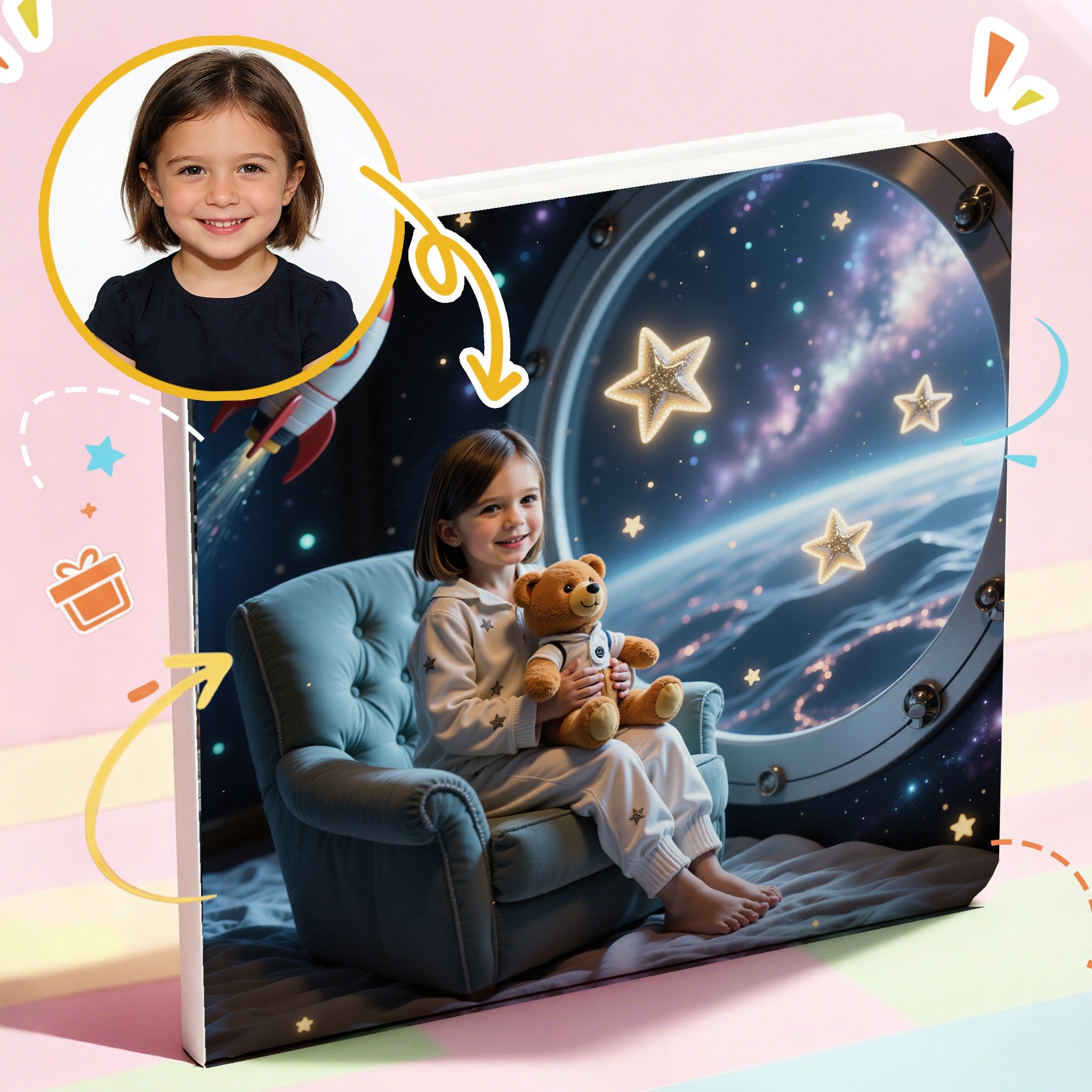 Portratale_Personalized storybook sample pages themed in Solar_System