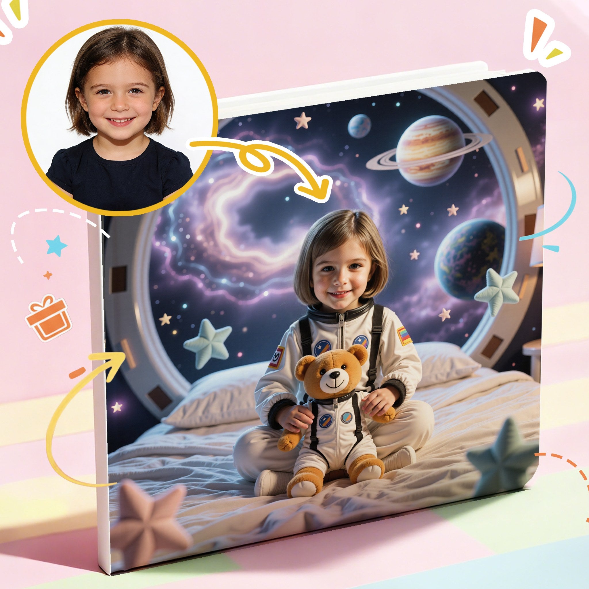 Portratale_Personalized storybook sample pages themed in Solar_System